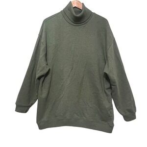 American Eagle Outfitters Olive Green Oversized Turtleneck Sweater Women XS - S